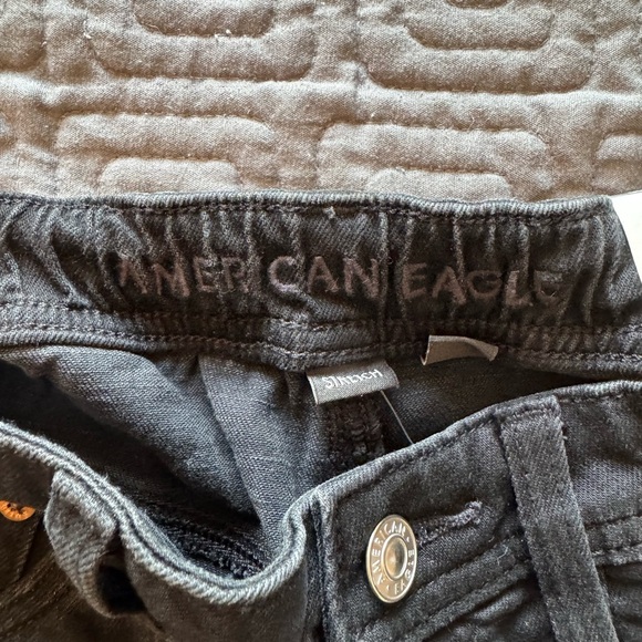 NWT American Eagle Outfitters Women's Black Denim Shorty Shorts - Picture 5 of 5